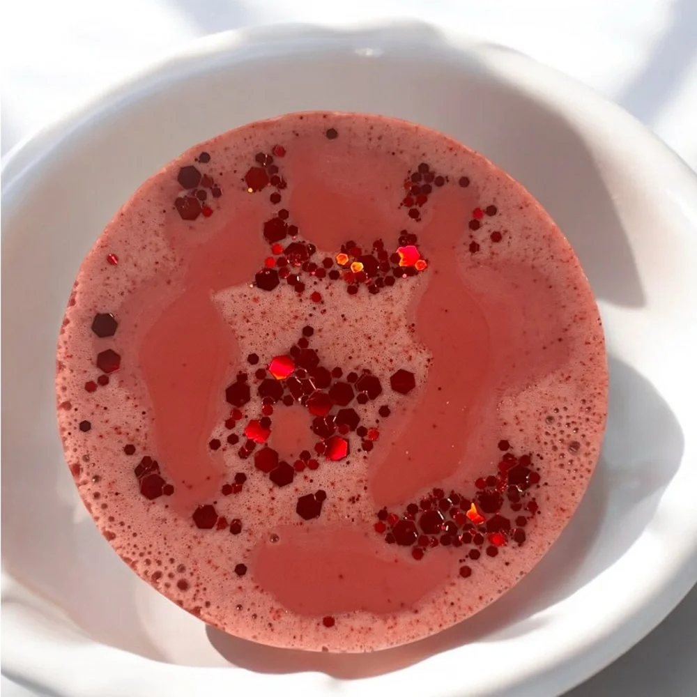 Dragons blood Soap handmade 3x3in 6oz red peace sign shea butter based